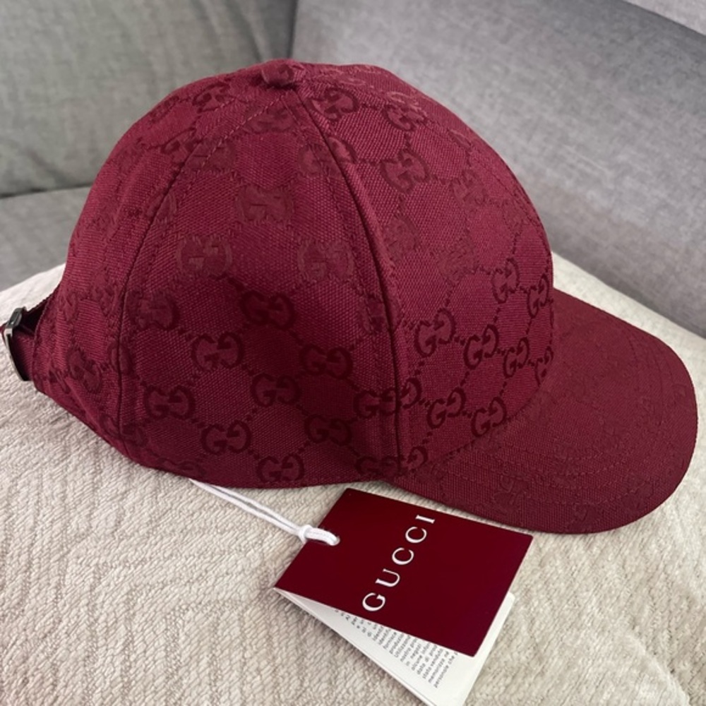 Gucci Burgundy Monogram Cap with Sherry Line